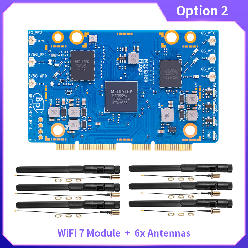 Módulo WiFi 7 BPI-R4-NIC-BE14  - Bananapi Bpi R4 Wifi 7 reseña y precio